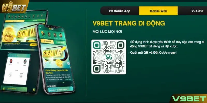 Tải app V9BET thông qua mã QR